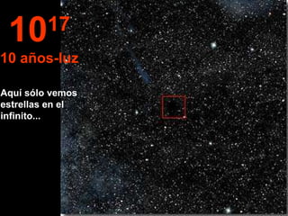 Aquí sólo vemos estrellas en el infinito... 10 17 10 años-luz 
