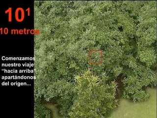 Comenzamos nuestro viaje  “hacia arriba” apartándonos del origen...  10 1   10 metros 