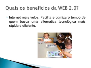

Internet mais veloz: Facilita e otimiza o tempo de
quem busca uma alternativa tecnológica mais
rápida e eficiente.

 