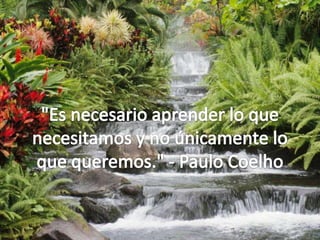 "Es necesario aprender lo que necesitamos y no únicamente lo que queremos." - Paulo Coelho