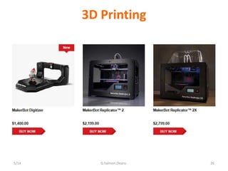 3D Printing
26G.Salmon.Deanz.5/14
 