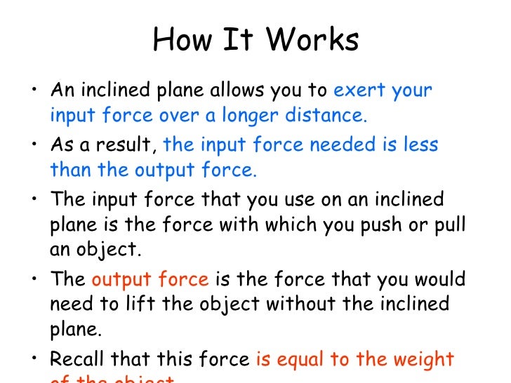 plane wedge screw how an inclined plane works