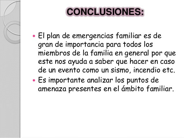 plan de emergencias familiar