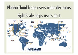 PlanForCloud helps users make decisions
      RightScale helps users do it
 