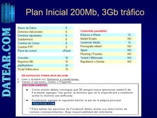 Plan Inicial 200Mb, 3Gb tráfico