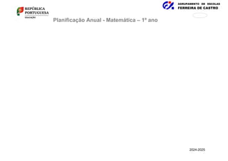 AGRUPAMENTO DE ESCOLAS
FERREIRA DE CASTRO
171
876
Planificação Anual - Matemática – 1º ano
2024-2025
 