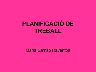 PLANIFICACIÓ DE
   TREBALL


 Maria Samsó Raventós
 
