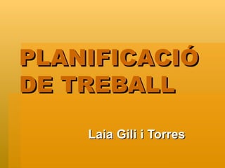 PLANIFICACIÓ
DE TREBALL

    Laia Gili i Torres
 