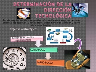 Definición del requerimiento de información


          Estudio de factibilidad


            Pistas de auditoria


      Arquitectura de la información


Seguridad con relación de costo- beneficio


         Contratación a terceros


Aceptación de instalaciones y tecnología




                                              3
 