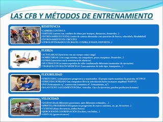 LAS CFB Y MÉTODOS DE ENTRENAMIENTO

 