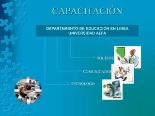 CAPACITACIÓNDEPARTAMENTO DE EDUCACION EN LINEA UNIVERSIDAD ALFADOCENTECOMUNICADORTECNOLOGO