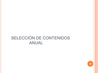 SELECCIÓN DE CONTENIDOS
ANUAL
10
 