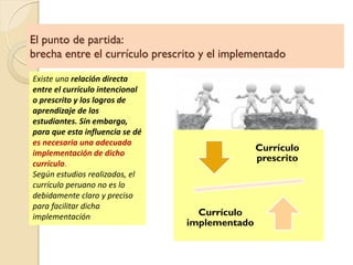 Existe una relación directa
entre el currículo intencional
o prescrito y los logros de
aprendizaje de los
estudiantes. Sin...