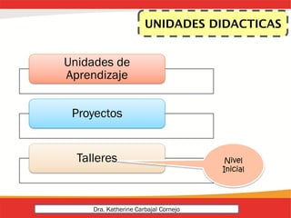 Unidades de
Aprendizaje
Proyectos
Talleres Nivel
Inicial
Dra. Katherine Carbajal Cornejo
 
