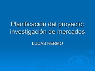 Planificación del proyecto: investigación de mercados LUCAS HERMO 