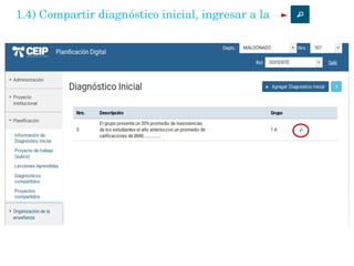 1.4) Compartir diagnóstico inicial, ingresar a la  
 