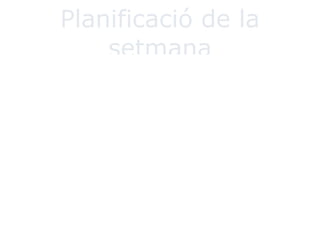 Planificació de la
            setmana
- Informar del problema a la meva supervisora
- Buscar un hotel per al meu allotjament i el de les
meves companyes.
- Avisar a la família i els amics
- Aprofitar per fer una visita turística i comprar roba
per passar la setmana
- Practicar l’anglès
- Intentar que l’empresa ens busqui una feina per
fer durant la setmana
 