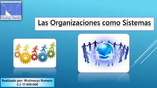 Las Organizaciones como Sistemas
Realizado por: Wuilmarys Romero
C.I: 17.898.068
 
