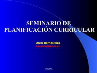 SEMINARIO DE PLANIFICACIÓN CURRICULAR Oscar Barrios Ríos [email_address] 