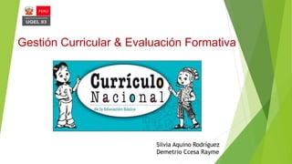 Gestión Curricular & Evaluación Formativa
Silvia Aquino Rodríguez
Demetrio Ccesa Rayme
 
