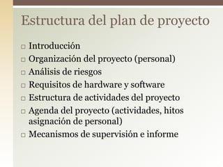 Planificación de proyectos de software | PDF