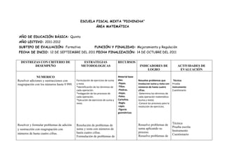 Planificacion de refuerzo