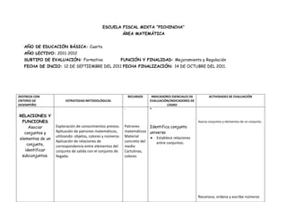 Planificacion de refuerzo