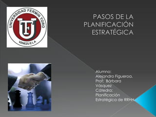 Alumno:
Alejandro Figueroa.
Prof: Bárbara
Vásquez
Cátedra:
Planificación
Estratégica de RRHH.
 
