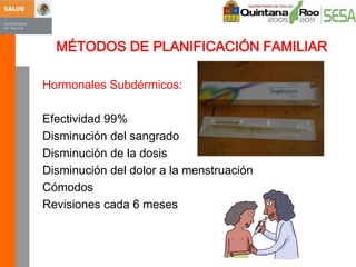 MÉTODOS DE PLANIFICACIÓN FAMILIARTEMPORALES                                       Coito Interrumpido     NATURALES                                                     Efectividad del 85-92%                                         Método de Billings                                      Condón masculino     BARRERA                                                     Efectividad del 87-97%                                       Condón Femenino                                       Espermicidas            Efectividad del 85- 95%