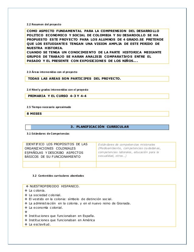 Proyecto sobre la epoca colonial