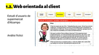 1.2.Weborientadaalclient
12
Estudi d’usuaris de
supermercat
d’Alcampo
Anàlisi ﬁctici
 