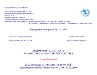 Planificare anuala psihologie 2011 2012