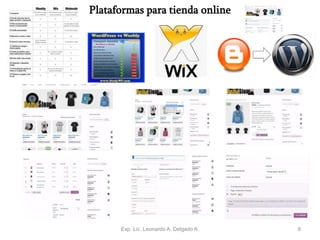 Exp. Lic. Leonardo A. Delgado A. 8
Plataformas para tienda online
 