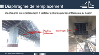 29
Diaphragme de remplacement à installer entre les poutres intérieures au besoin
Diaphragme de remplacement
DiaphragmePoutres
intérieures
 