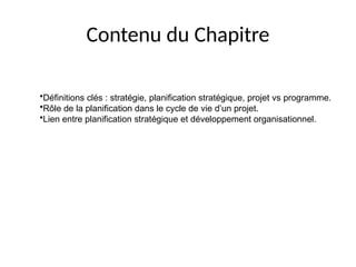 Planification Stratégique de Projet et Programme : Principes et ...