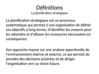 Planification Stratégique de Projet et Programme : Principes et ...