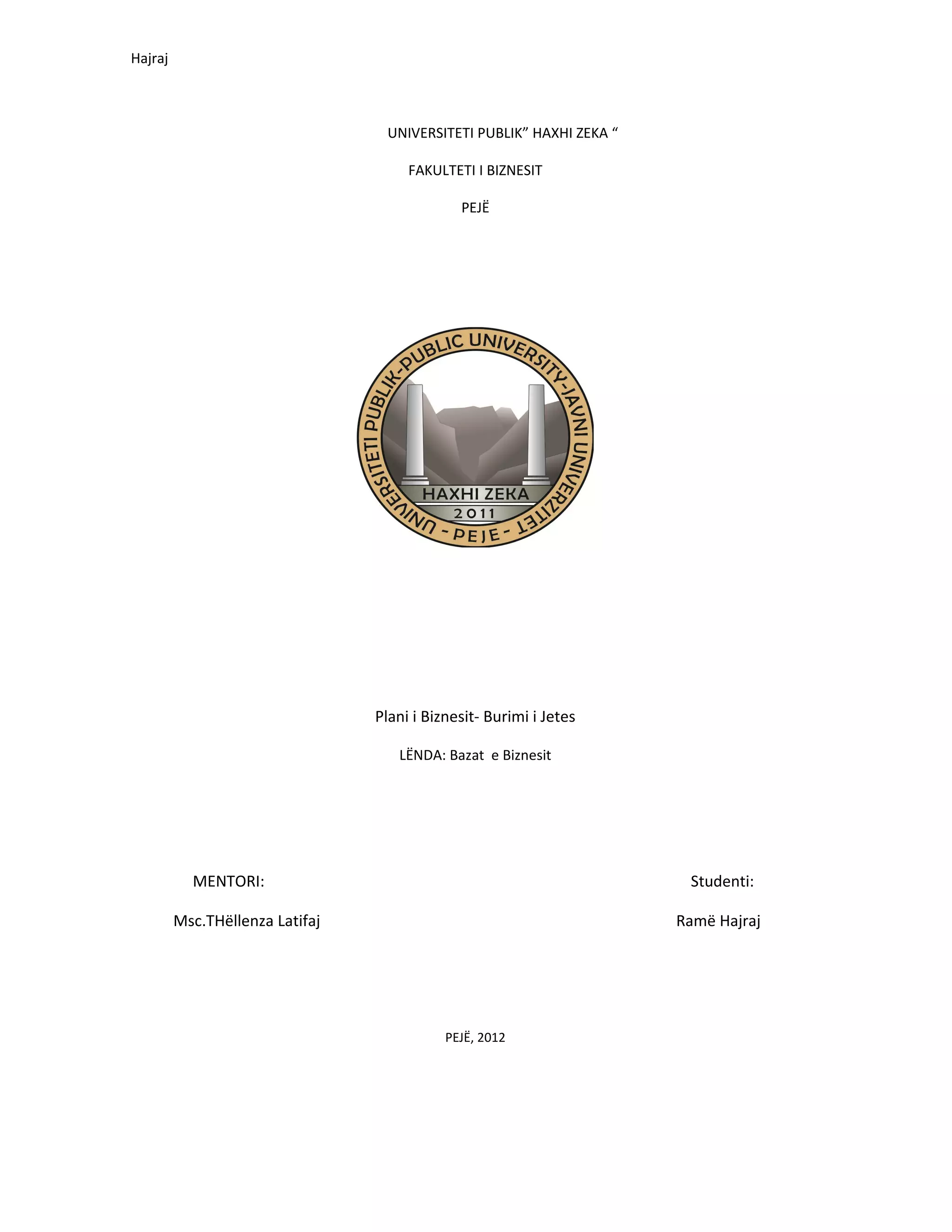 Plani i biznesit_2012_burimi i jetes_pejë (2) PDF