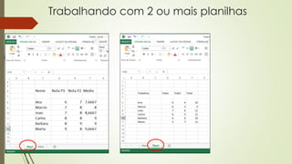 Trabalhando com 2 ou mais planilhas
 