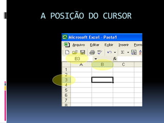 A POSIÇÃO DO CURSOR
 
