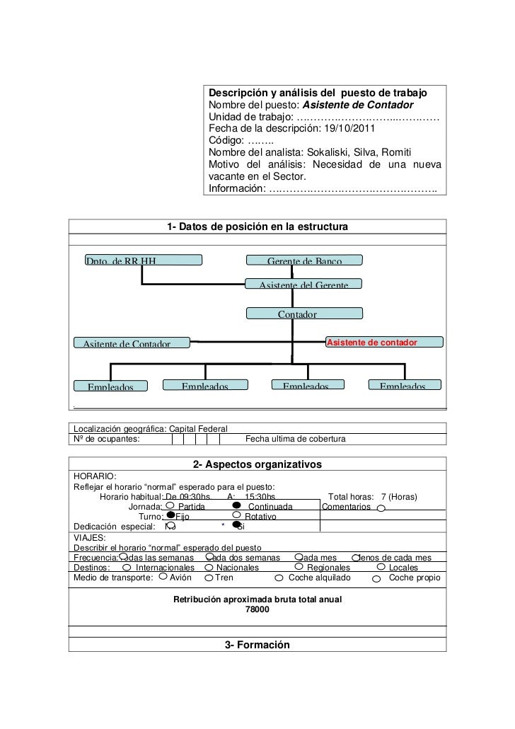 Planilla Asistente Contador Banco