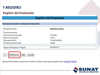 T-REGISTRO
Registro del Empleador
 
