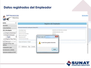 Datos registrados del Empleador
 