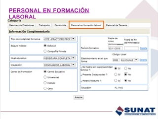PERSONAL EN FORMACIÓN
LABORAL
 