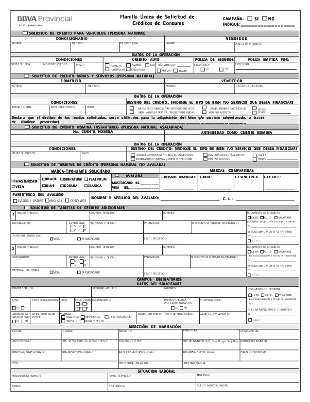 planilla para tarjeta de credito banco bicentenario