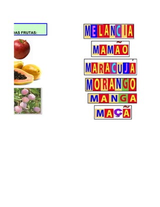 NOME DAS FRUTAS:
 