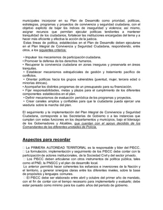 Plan integral de convivencia y seguridad ciudadana p.i.c.s.c. | DOCX