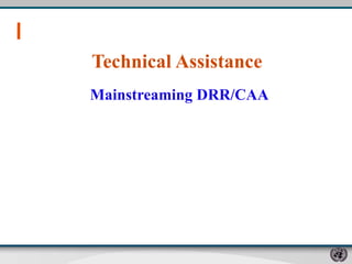 Technical Assistance  Mainstreaming DRR/CAA 