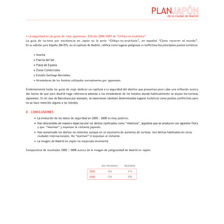 Plan Japón de la Ciudad de Madrid 2008-2011