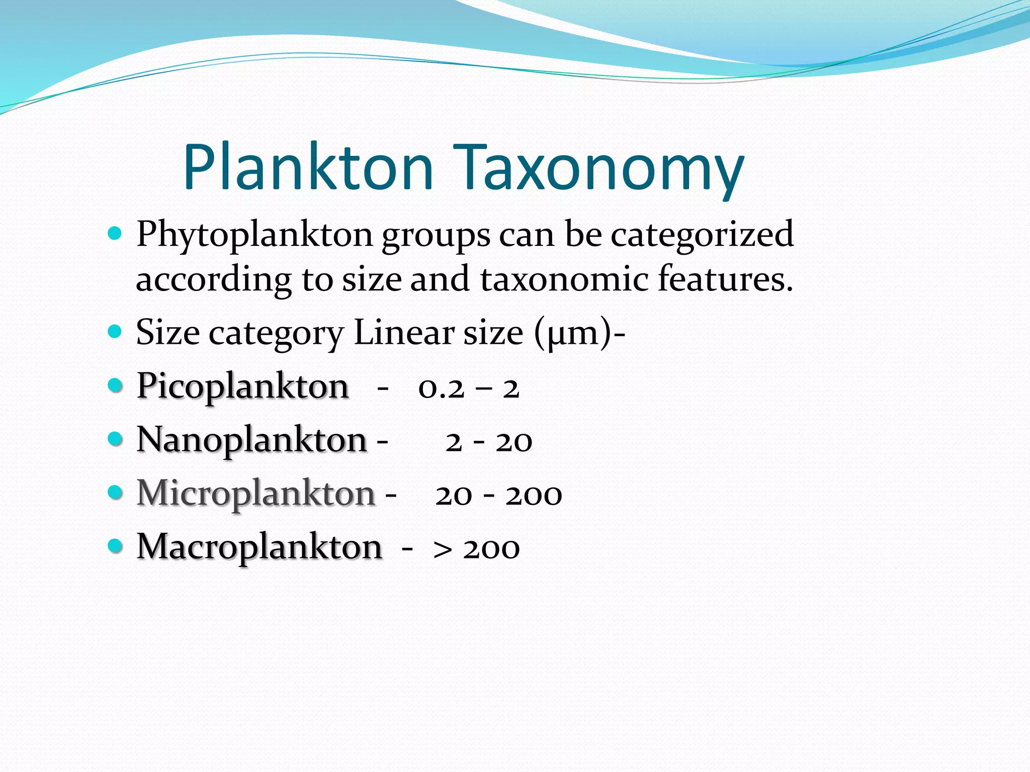 Plankton isolation / Classification | PPTX