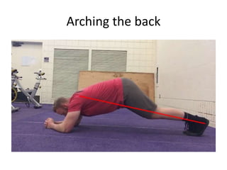 Arching the back
 